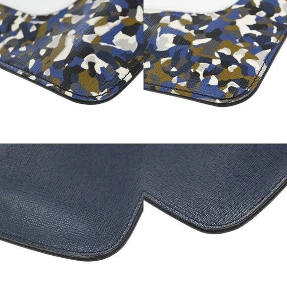 FENDI Logo Bugs Monster Clutch Hand Bag Leather Navy Blue SHW Italy 67KA952 - Picture 12 of 15